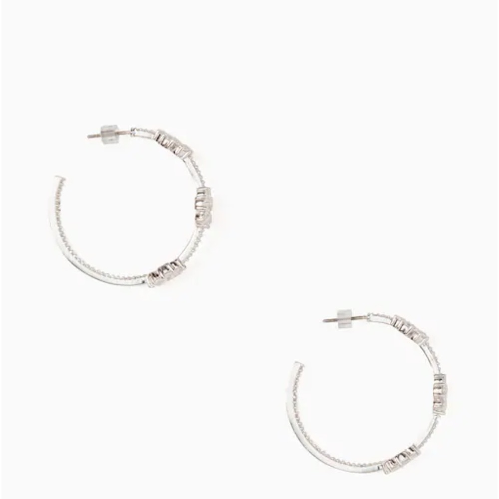New Kate Spade GLEAMING GARDENIA FLOWER HOOPS - Picture 7 of 16